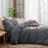 BESTOUCH Duvet Cover Set 100% Washed Cotton Linen Feel Lightweight-114986053-114986042