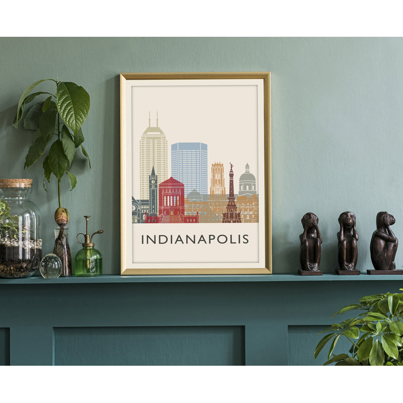 Illustration d'Indianapolis, villes américaines, impression sans cadre, affiche de l'Indiana State, H 36 po x l 24 po