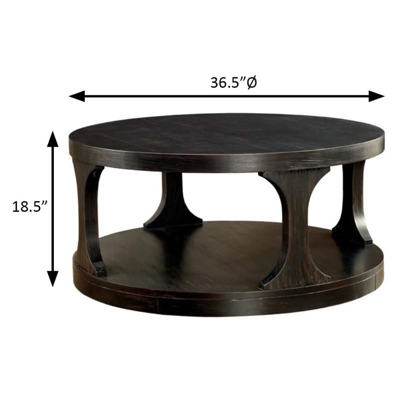 Table basse transitionnelle de 36,5 po de largeur, noir antique