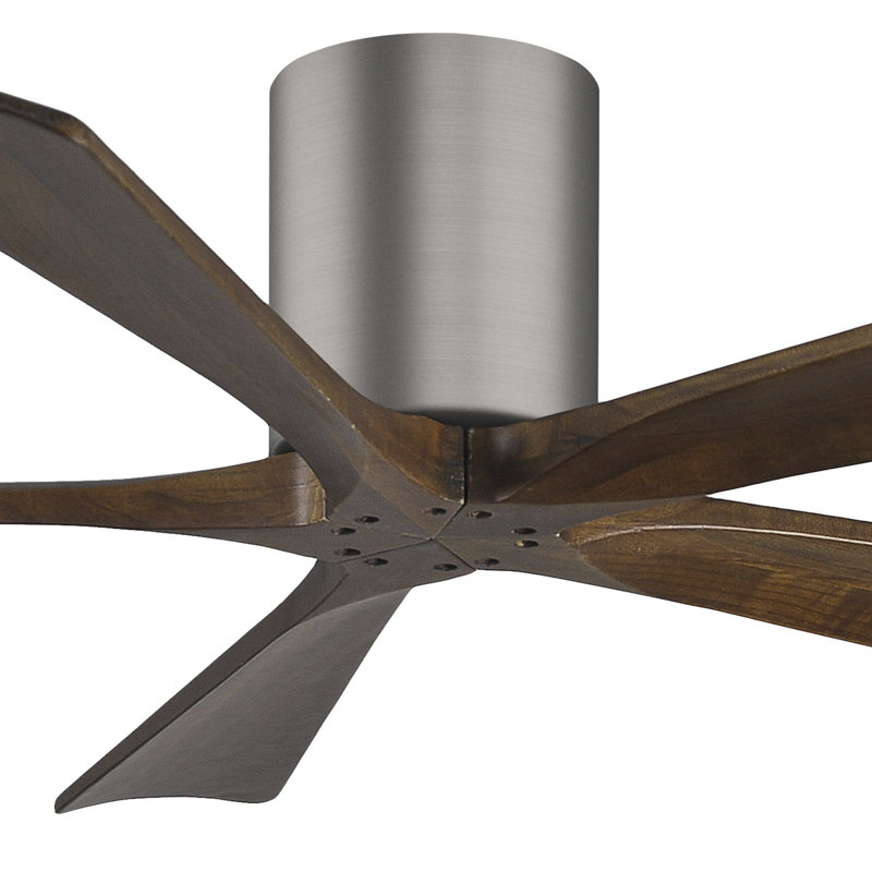 Ventilateur à pales encastré 5 pales Irene, Noyer, Étain brossé, 52"
