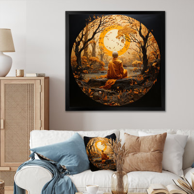 «Minimalisme orange bouddhisme gourou IV» sur toile
