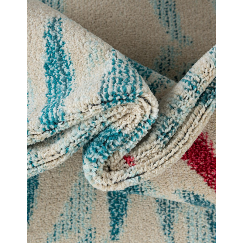 Washable Abstract Indoor Rug, Rectangle 3'3" x 5'3"