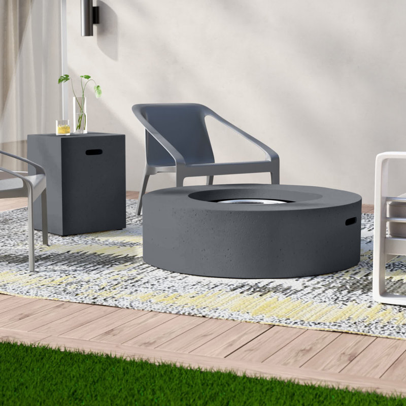 Table de foyer d'extérieur au propane H 20,27 po x l 39,5 po Fen, Gris foncé