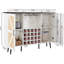 Rangement pour bouteilles de vin avec support en verre et tablettes amovibles