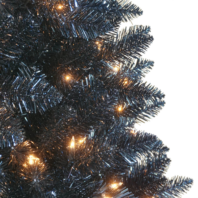 Arbre bleu foncé 7,5 pi pré-éclairé