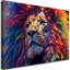Neon Lion Africa - No Frame Print on Canvas-481138478