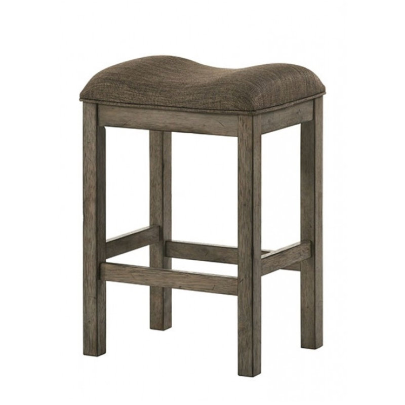 Lumora 26 In. H Chestnut/brown Wood Backless Counter Stool With Upholstered Fabric Seat (set Of 2)