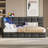 2 Drawers Upholstered Corner Daybed With Lights And Outlets-1506712199