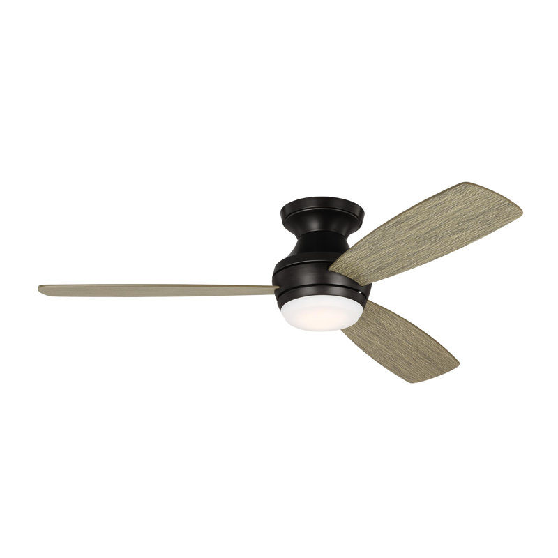 Rivers Ceiling Fan with LED Lights, Aged Pewter with Grey Weather Oak Blades, 44"