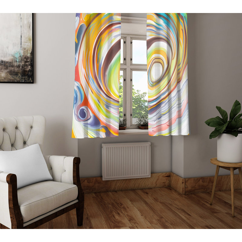 Paire de rideaux semi-transparents en polyester Deewa, L 20 po x L 82 po