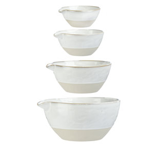 Adelora Stoneware White Batter Bowls 