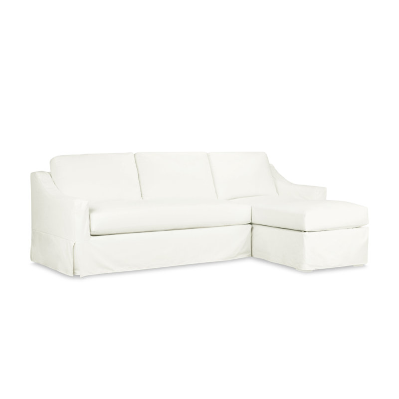 Canapé modulaire 2 pièces Cranbrook, Bayou toile lavable blanc cassé, Accoudoir à droite (vu de face)