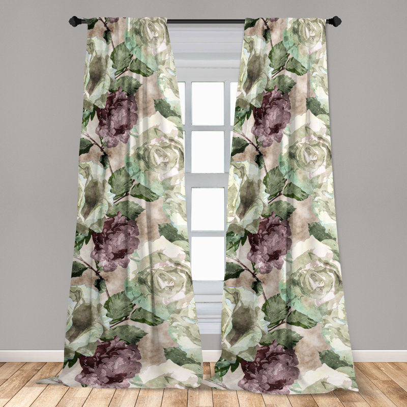 Semi Sheer Curtain Pair, 63" W x 56" L