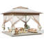 Pavillon de jardin escamotable, tente d'extérieur à auvent instantané avec parois latérales à 4 filets et pavillon extensible automatique, abri de jardin pour patio avec mur en filet, serrure centrale, sac à roulettes pour le jardin, la cour, la fête, la terrasse-108934226-108934223