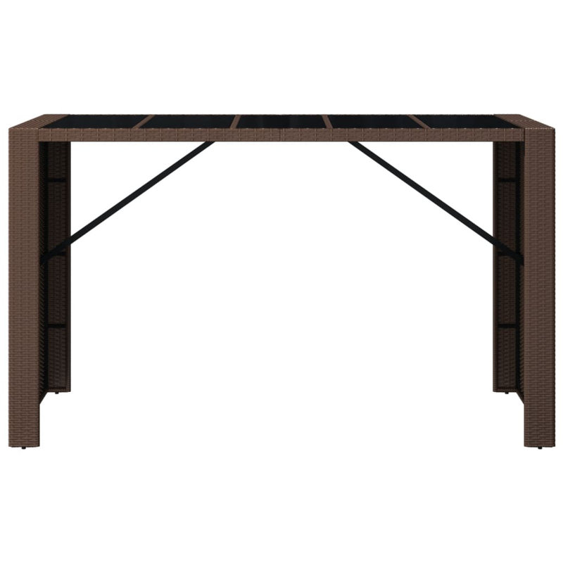 Table de bar en rotin Dilhan, Brun, L 31,5 po x L 72,8 po x H 43,3 po