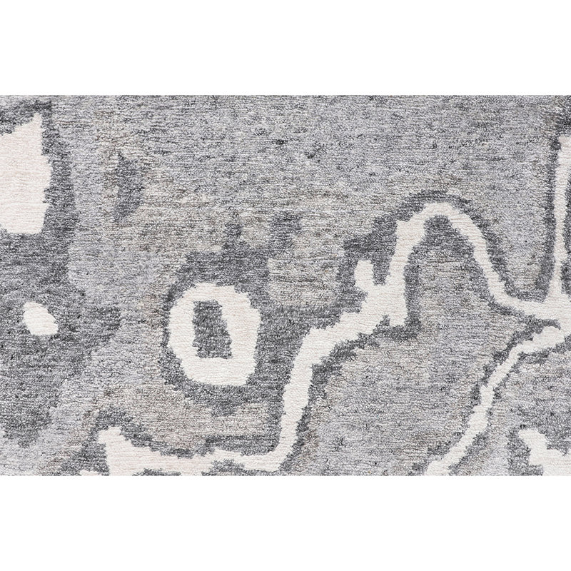 Abstract Area Rug in White, Rectangle 8' x 10'