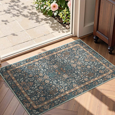 Floral Machine Washable Area Rug