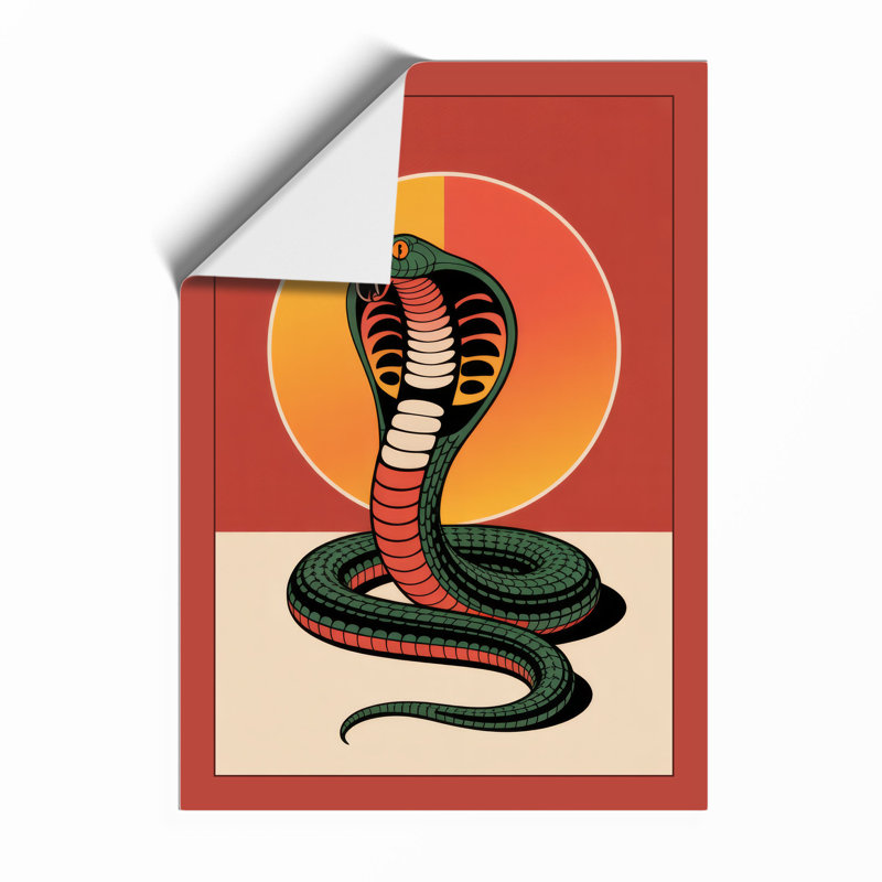Cobra Hood Rising Graphic - Framed Print, Unframed, A4 - 29.7 x 21.0 cm