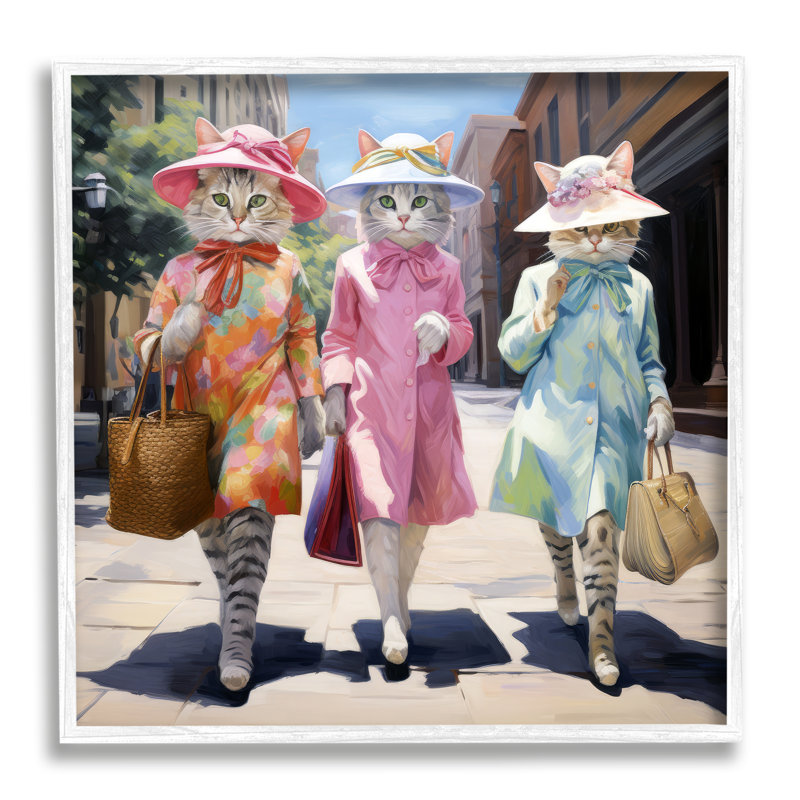 Az-194, «Feline Fashion Cats on Canvas» par Ray Powers, reproduction, H 12 po x l 12 po x P 1,5 po