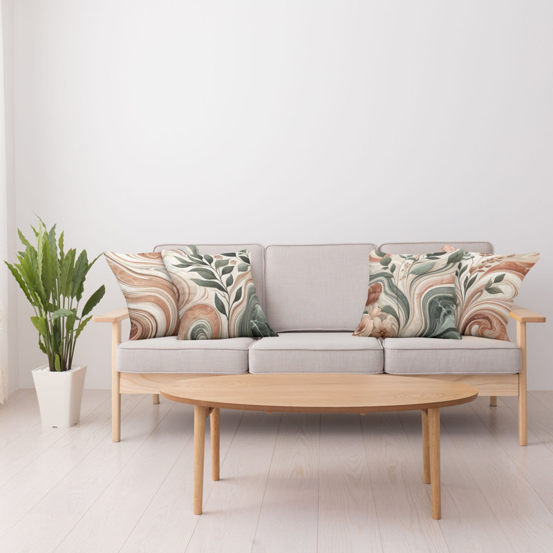 Floral Outdoor Reversible Pillow Cover, 16"H x 16"W