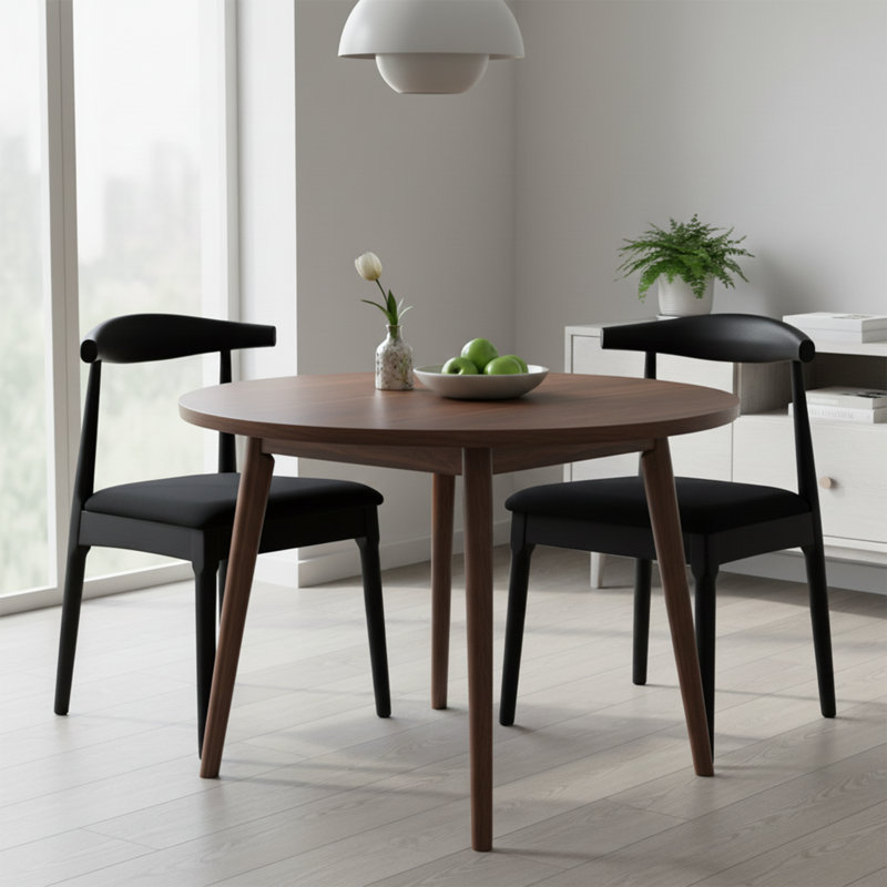  Chaise d'appoint en bois massif, Noir / Noir