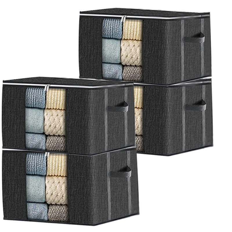Fabric Storage Bag Set, Black
