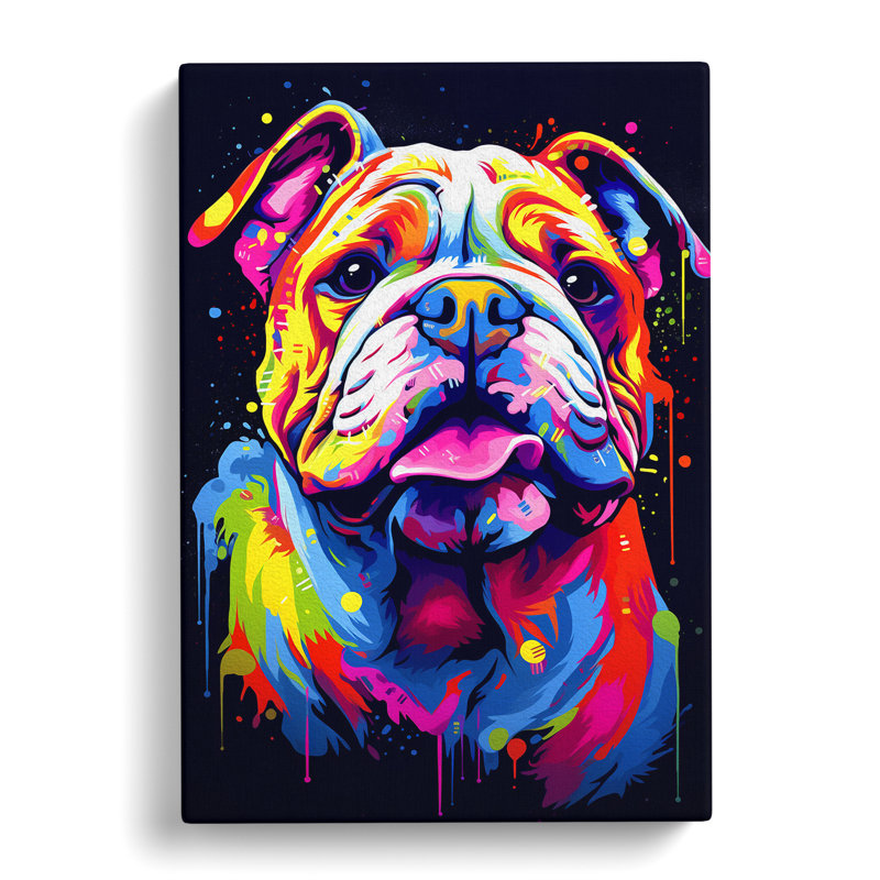British Bulldog Futurism - Wrapped Canvas, 50cm H x 35cm W x 3cm D