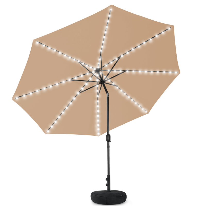 Parasol de patio avec base, Tanné, H 98 po x l 132 po x P 132 po