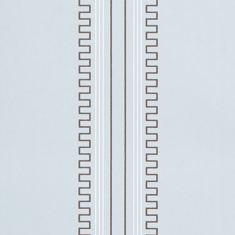 Schumacher x Mary McDonald Greco Stripe Wallpaper, Sky