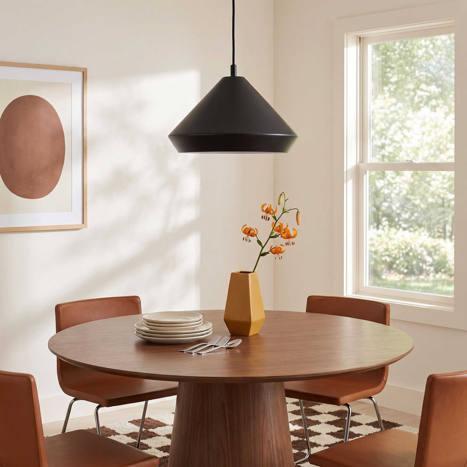 Zandy Single Light Metal Dimmable Pendant, 57.5" H x 14.57" W x 14.57" D