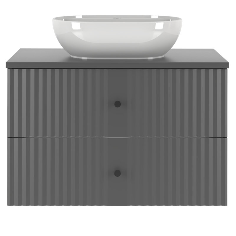 Arashel 81mm Bathroom Vanity with Basin, Black