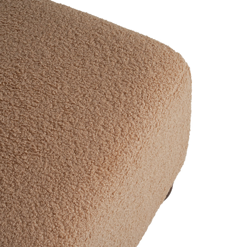 Banc de repose-pieds en tissu massif Callen, Chameau