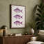 Three Purple Fish Japandi - Wrapped Canvas-278850056-278850068