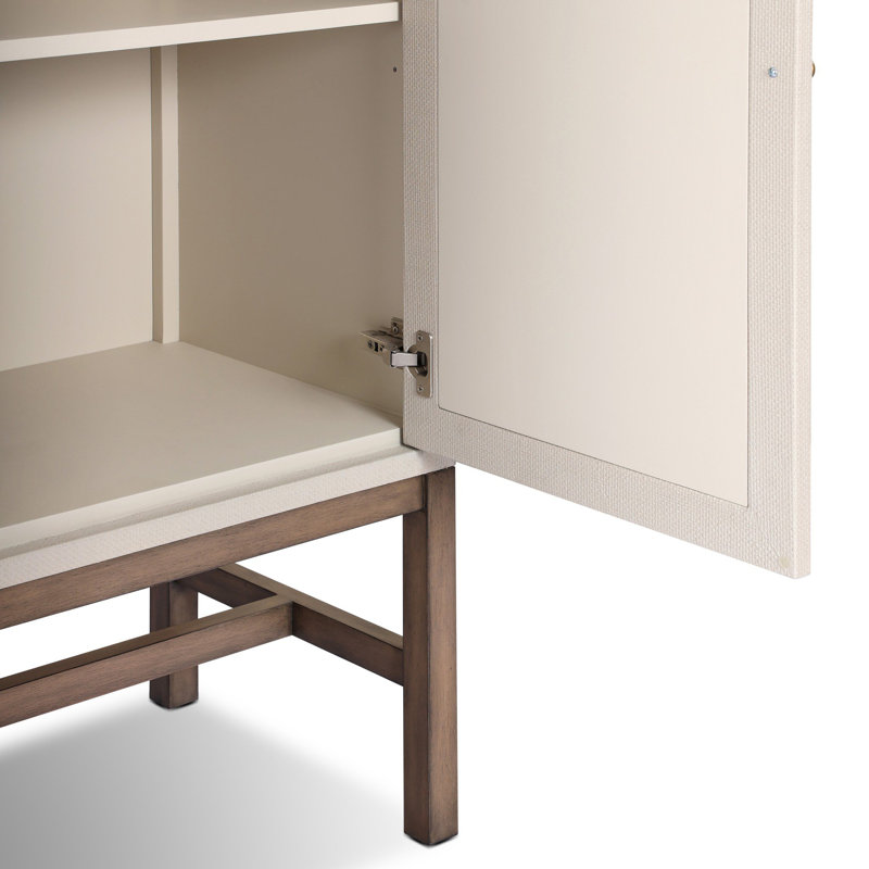 Fiona Bar Cabinet, Ivory Painted Raffia