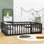 Lit plateforme en bois Hajer avec clôture et porte-657190988-657190977