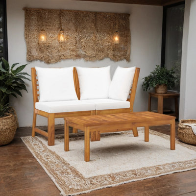 Chaise longue 3 pièces avec coussins