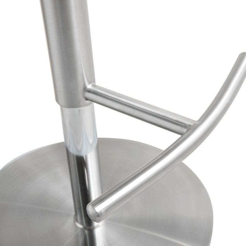 Upholstered Counter Stool with Metal Frame, Grey/Silver