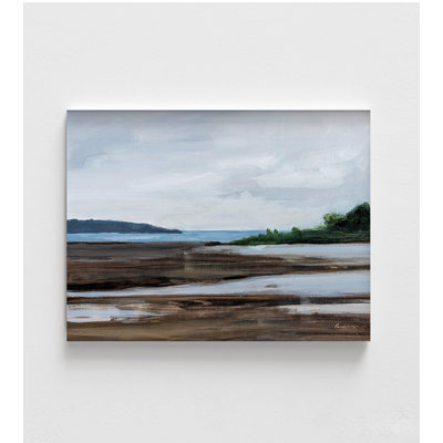 Ocean Side Painting Summer House Print,Beach Landscape Hostel Decor, Spring Forest Cabin Wall Art, Large Cabin Decor Poster