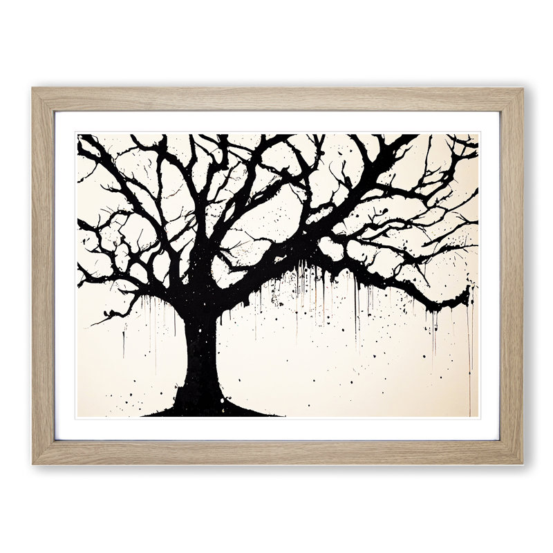 Ethereal Tree Abstract - Framed Print, 46cm H x 64cm W x 2cm D, Oak
