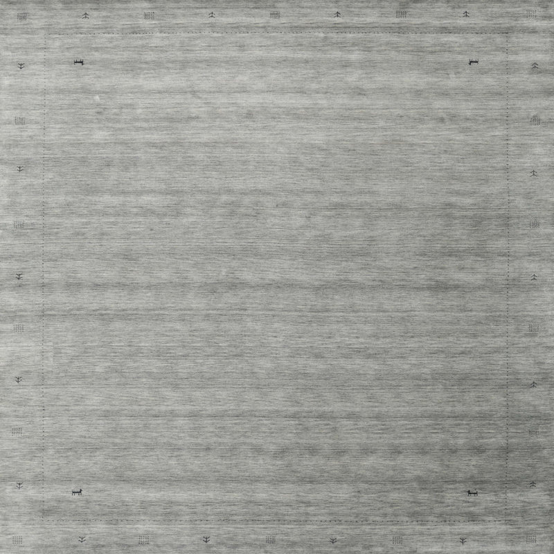 Tapis gris zone contemporaine, Carré 3 pi