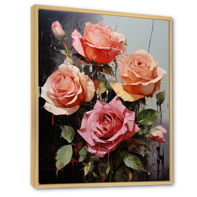 «Daezon Pink Ravish Roses Bouquet II», reproduction sur toile