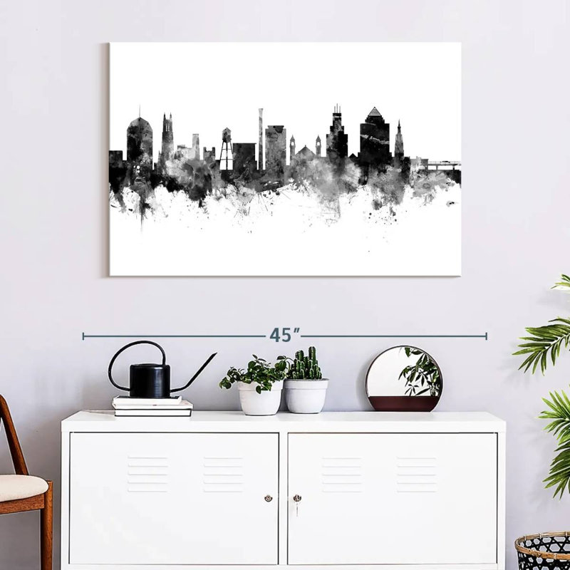 Durham North Carolina Skyline V, 26" H x 39" W