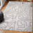 Sauvanne Modern Scandinavian Graphic Lines High-Low White/Light Gray Rug-1857455853
