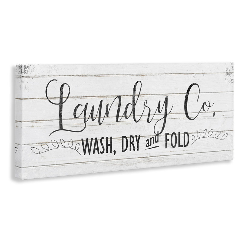 «Laundry Co. Wash Dry and Fold» par Kimberly Allen - impression d'art textuel, H 20 po x l 48 po