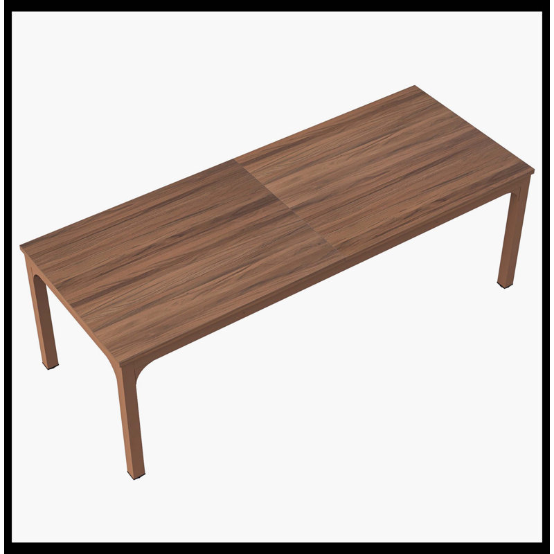 Table de salle à manger rectangulaire de 78 pouces de long pour 6 à 8 personnes, Brun / brun