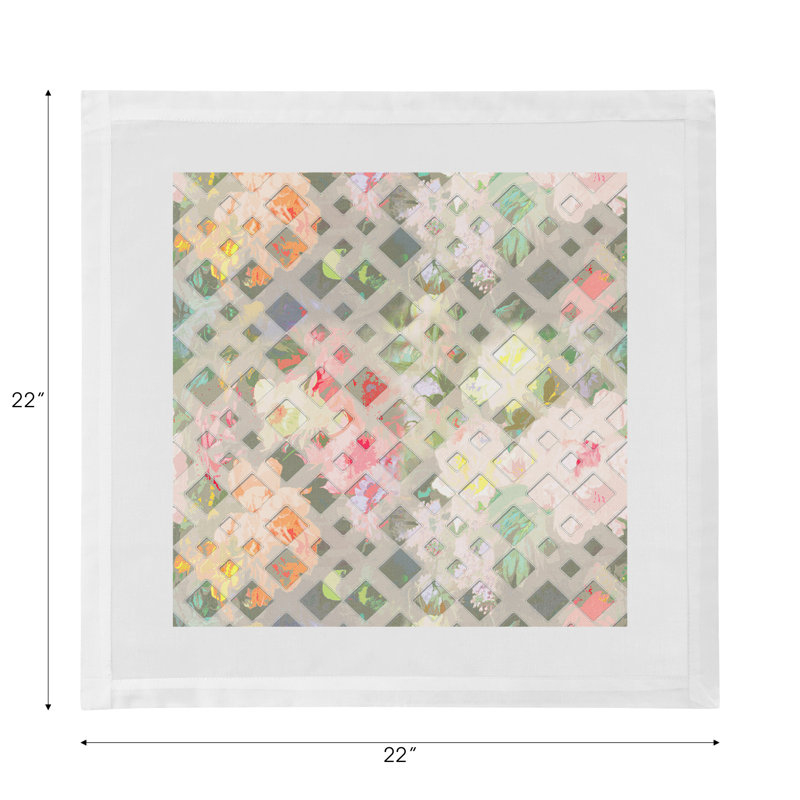 Defosse Trellis Square Napkins, Azalea