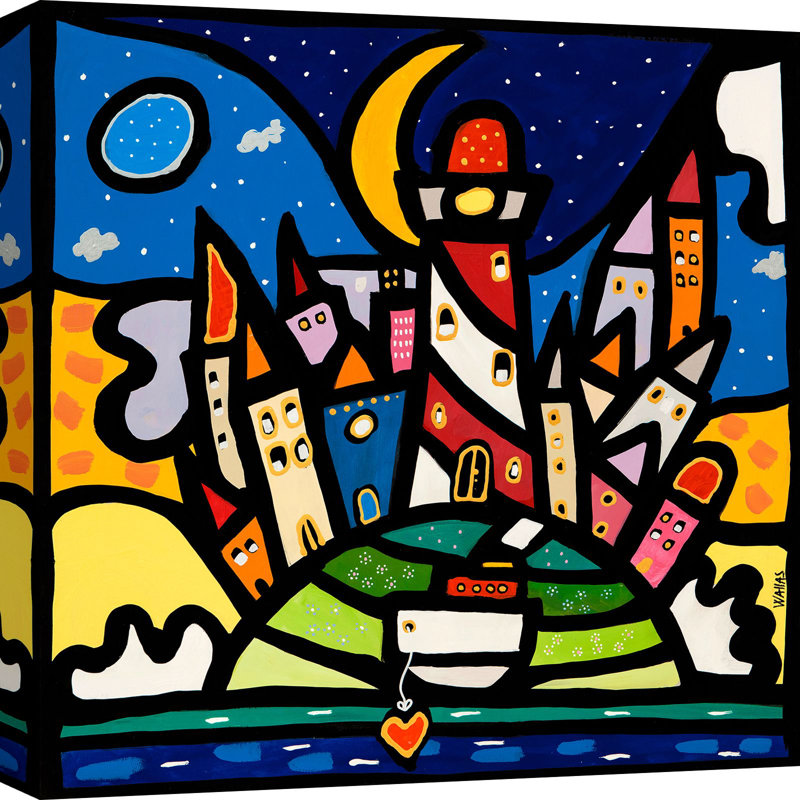 Happy Island by Wallas - Wrapped Canvas Print, 70cm H x 70cm W