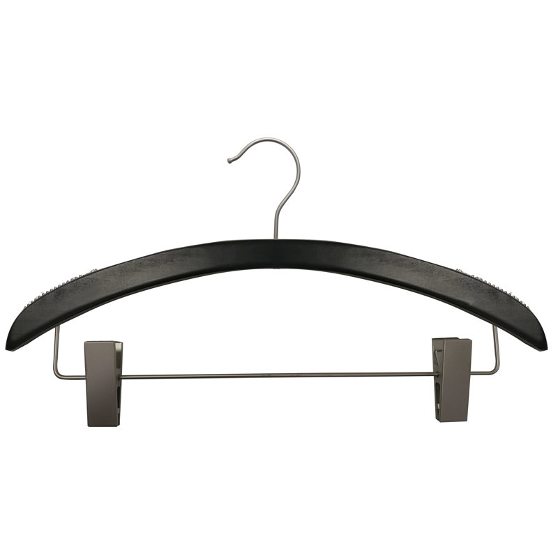 Wood Hangers With Clips for Suit/Coat, Black