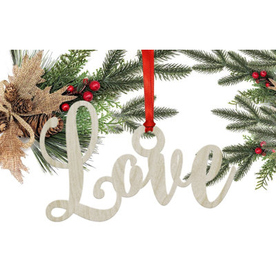 Ornement de noël en bois 'love'