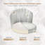 Chaise de coiffeuse ronde sans accoudoirs, pivotante et réglable en hauteur, en cuir PU blanc, idéale pour un travail de type spa.-16355471